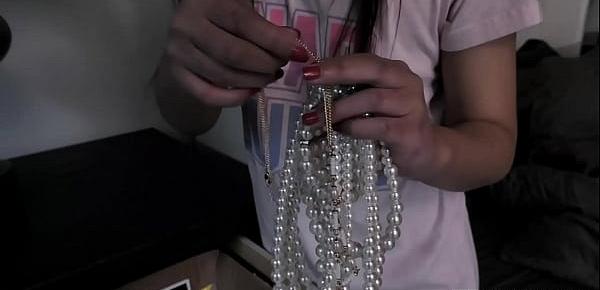  Asian teen dauther Elle Voneva gets a family threesome fuck punishment after being caught stealing some jewelries from her foster parents.